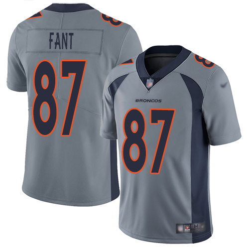 Men Denver Broncos #87 Noah Fant Limited Silver Inverted Legend Football NFL Jersey->denver broncos->NFL Jersey